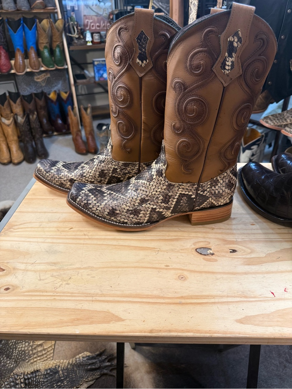 Premium Exotic Python Snake Cowboy Boots 11.5E